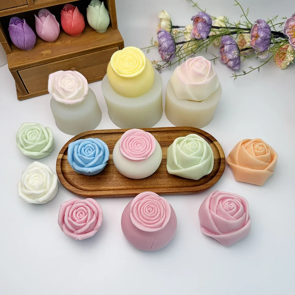 1537 - 立体玫瑰花硅胶模具