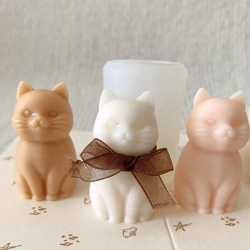 1410 - 蹲坐小猫硅胶模具
