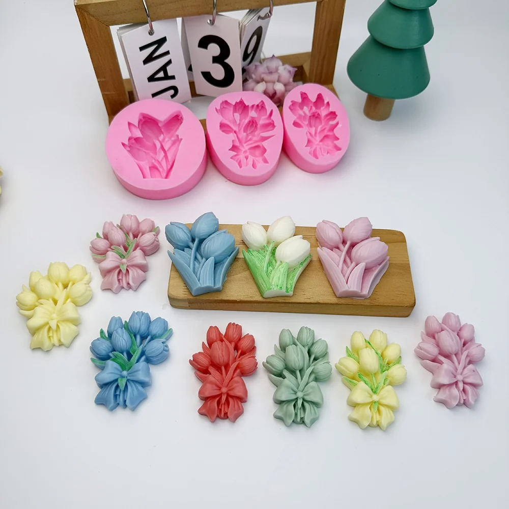 1599 - 郁金香花束硅胶模具