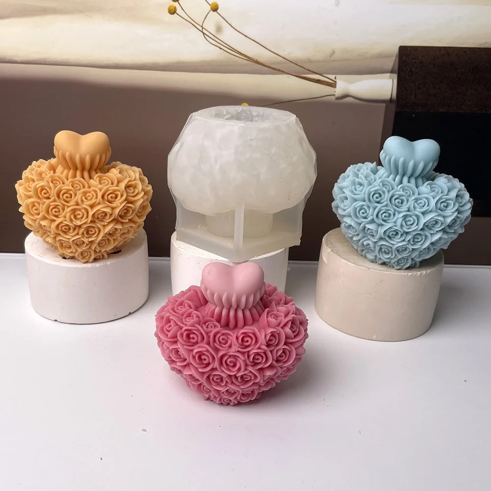 9026 - 玫瑰花簇拥心硅胶模具