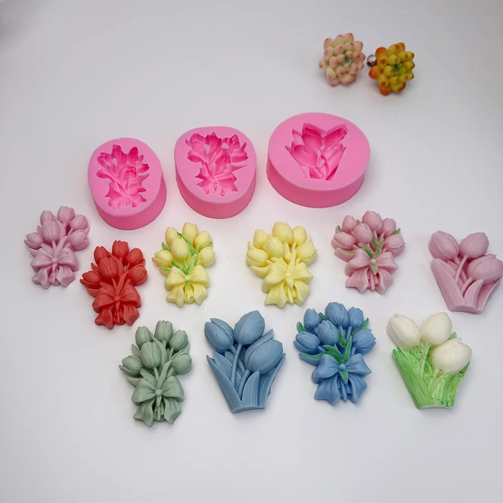 1602S - 郁金香花束造型硅胶模具