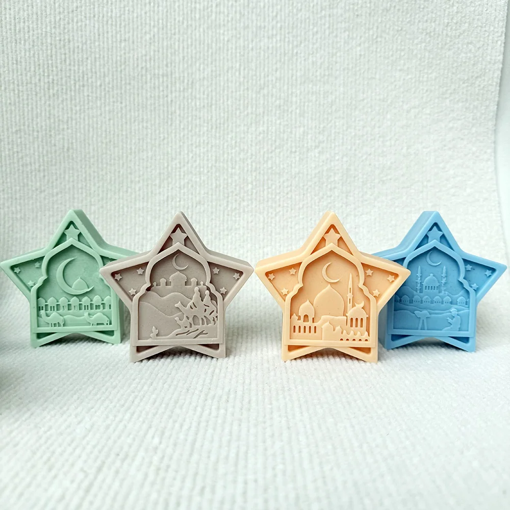 1443 - 五角星伊斯兰朝圣场景硅胶模具