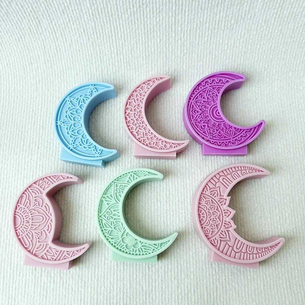 Crescent Moon with Star Silicone Mold for Candle, Soap and Resin finished casting from the silicone mold
