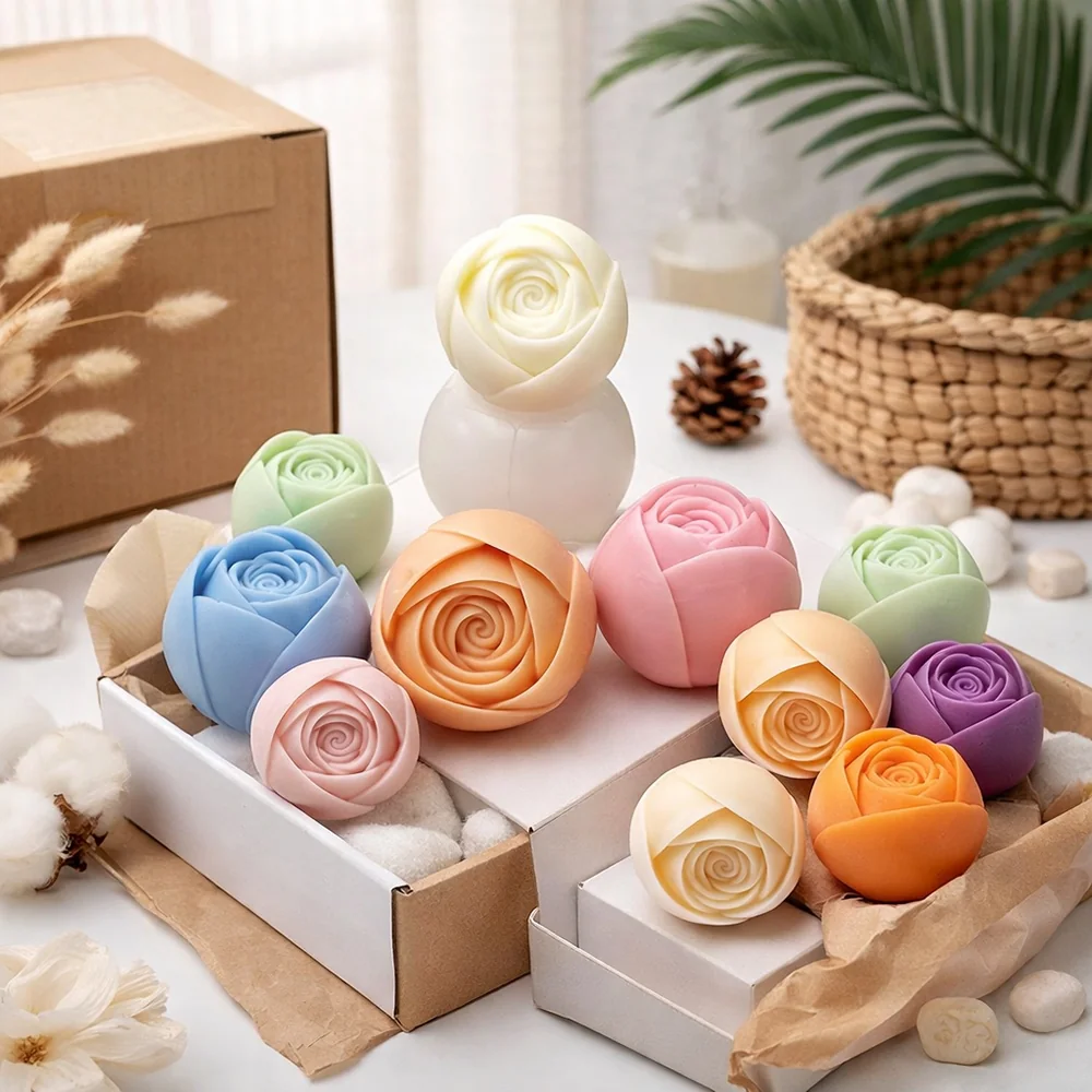 1558-1 - 1558L-立体玫瑰花苞硅胶模具