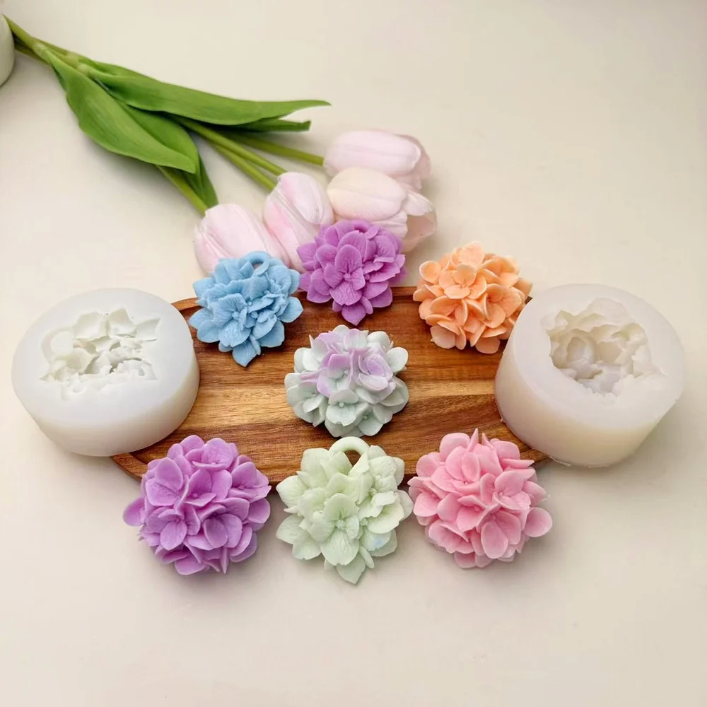 1522 - 绣球花簇硅胶模具