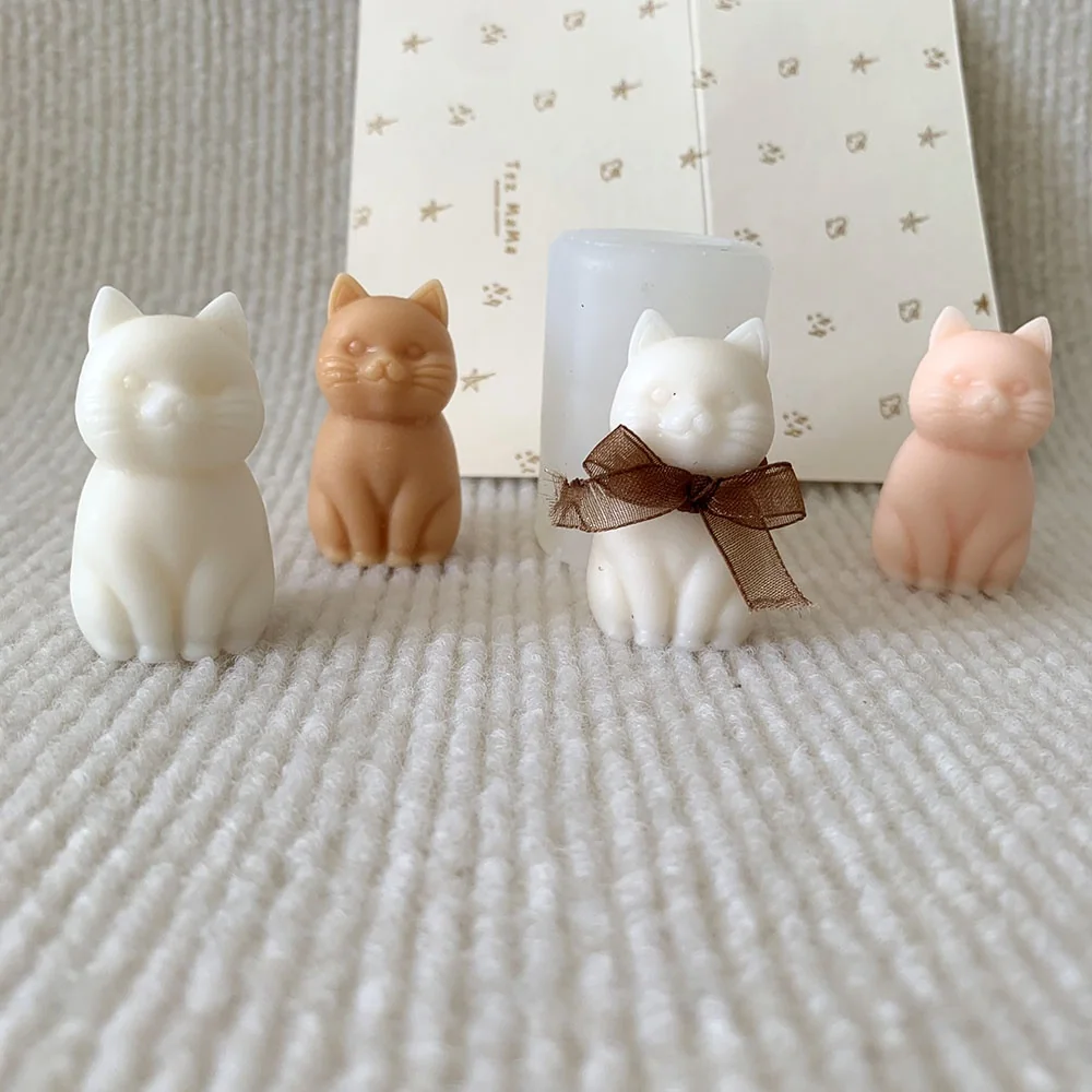 1410 - 蹲坐小猫硅胶模具