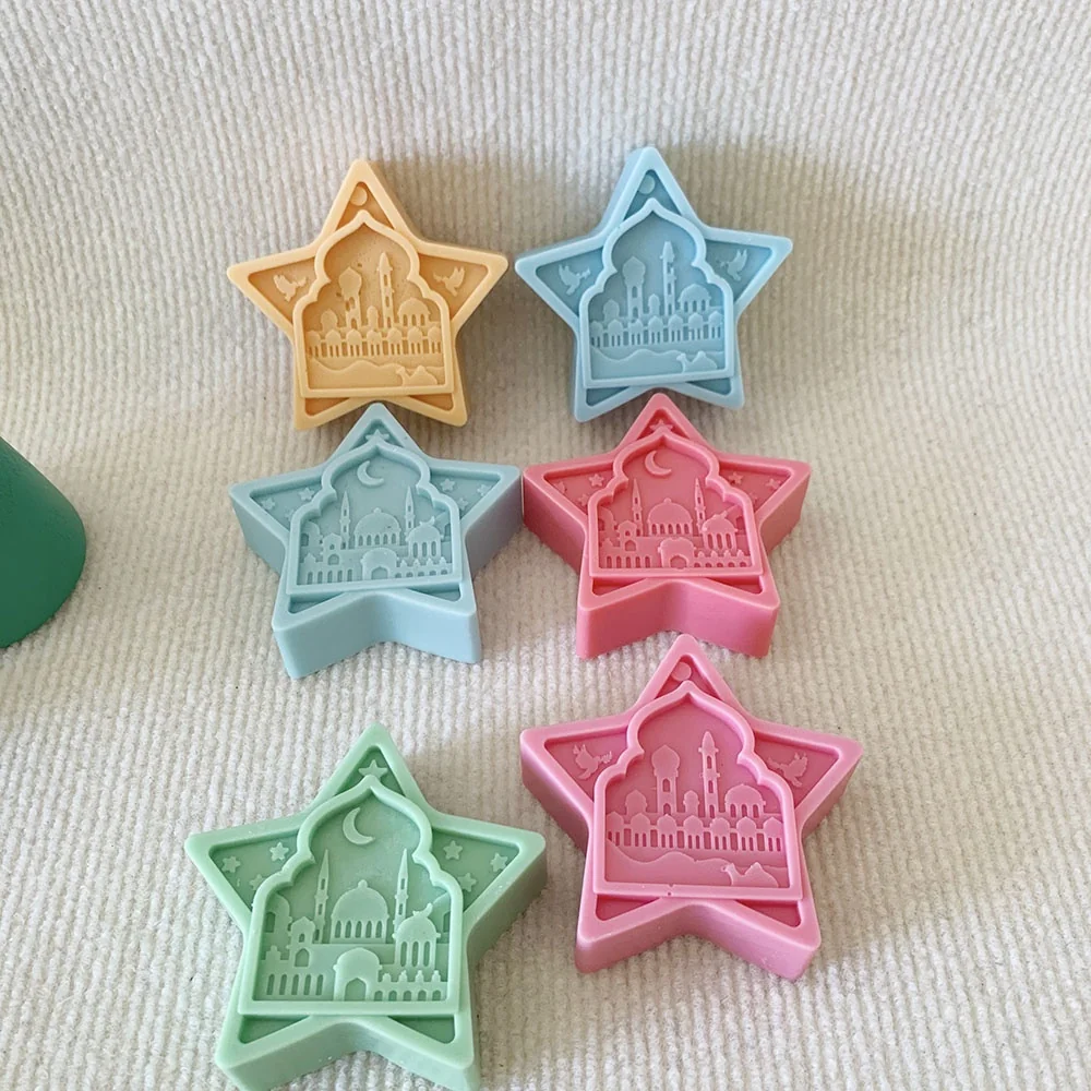 1418 - 五角星形内嵌带新月的清真寺建筑硅胶模具