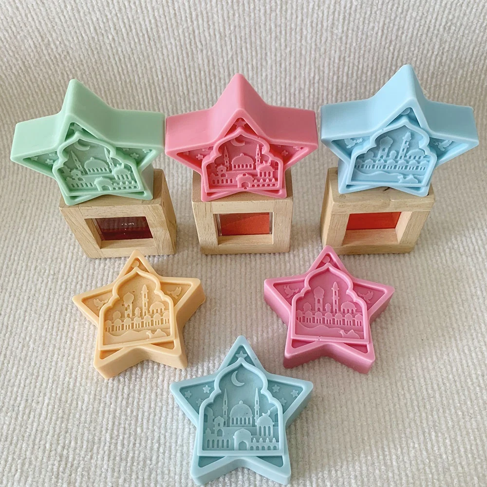 1419 - 内嵌伊斯兰清真寺建筑的五角星硅胶模具