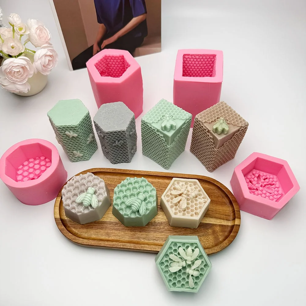 1165 - 蜂窝蜜蜂六角柱硅胶模具