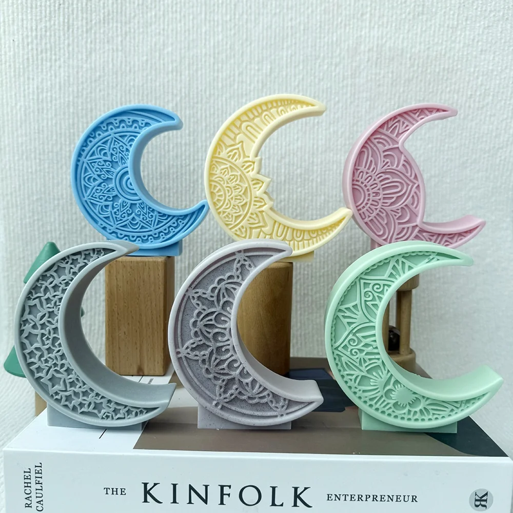 Crescent Moon with Star Silicone Mold for Candle, Soap and Resin mold in production at BK Silicone workshop