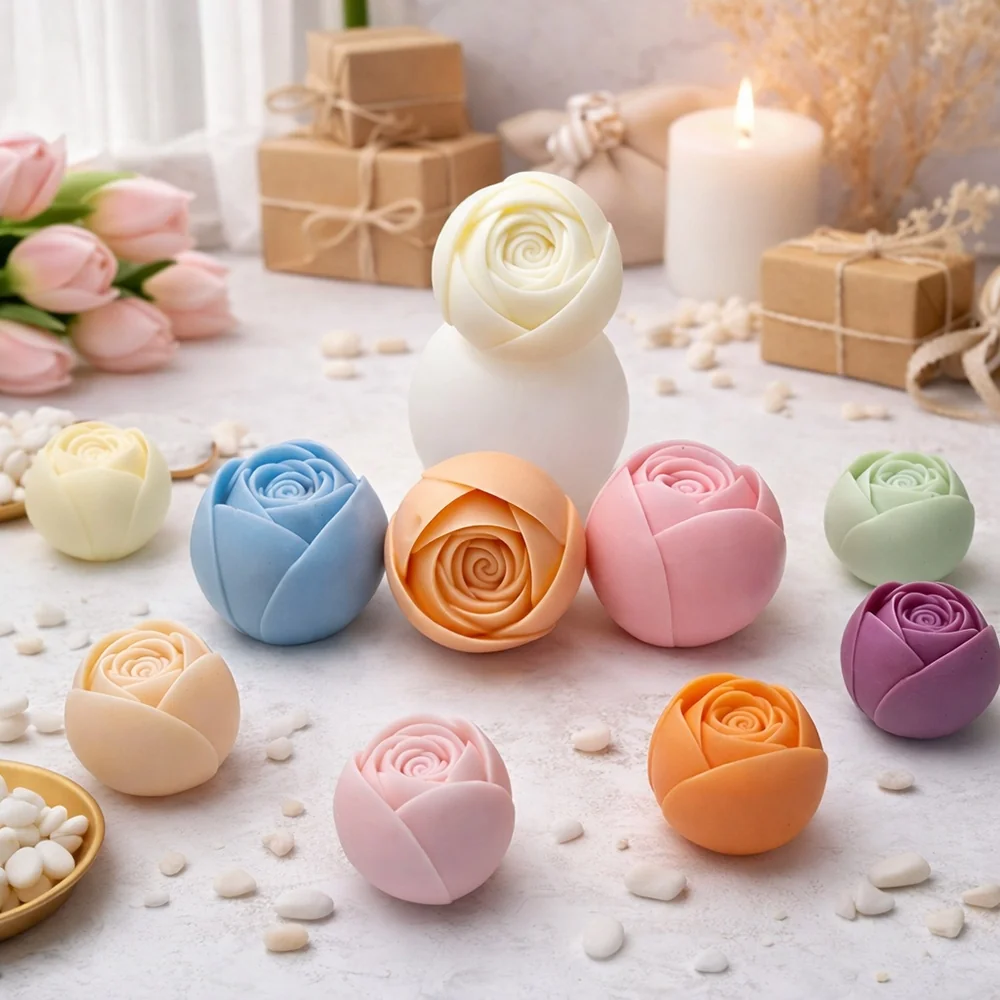 1558-1 - 1558L-立体玫瑰花苞硅胶模具