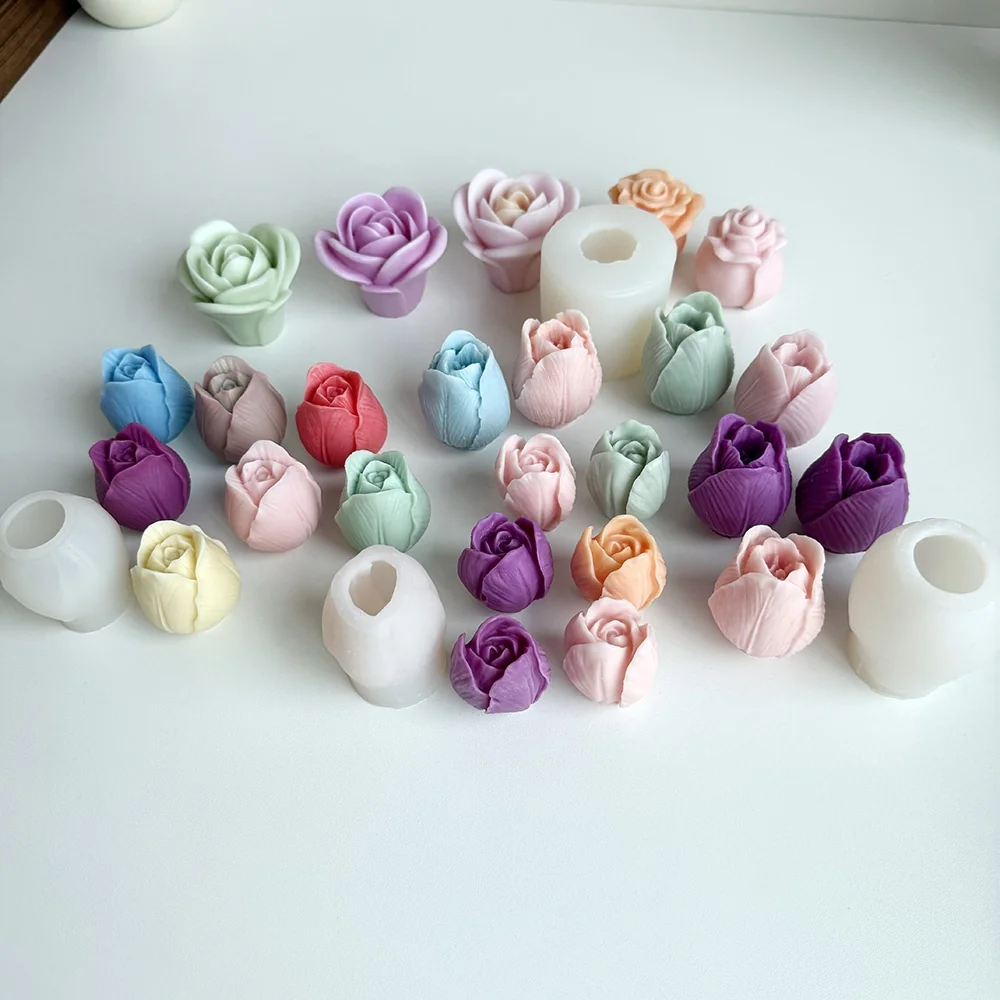 1510 - 玫瑰花苞硅胶模具