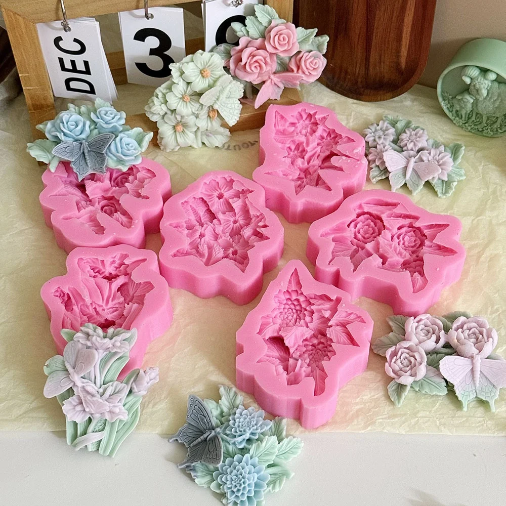 1505 - 蝴蝶花簇硅胶模具