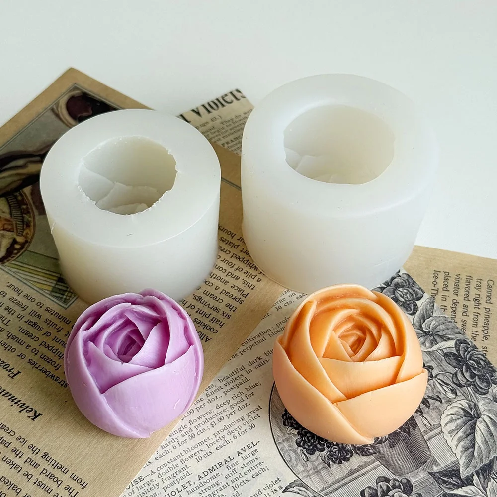 1502 - 立体玫瑰花苞硅胶模具