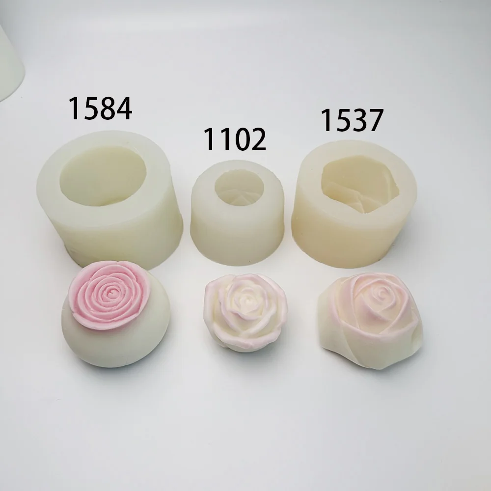1537 - 立体玫瑰花硅胶模具