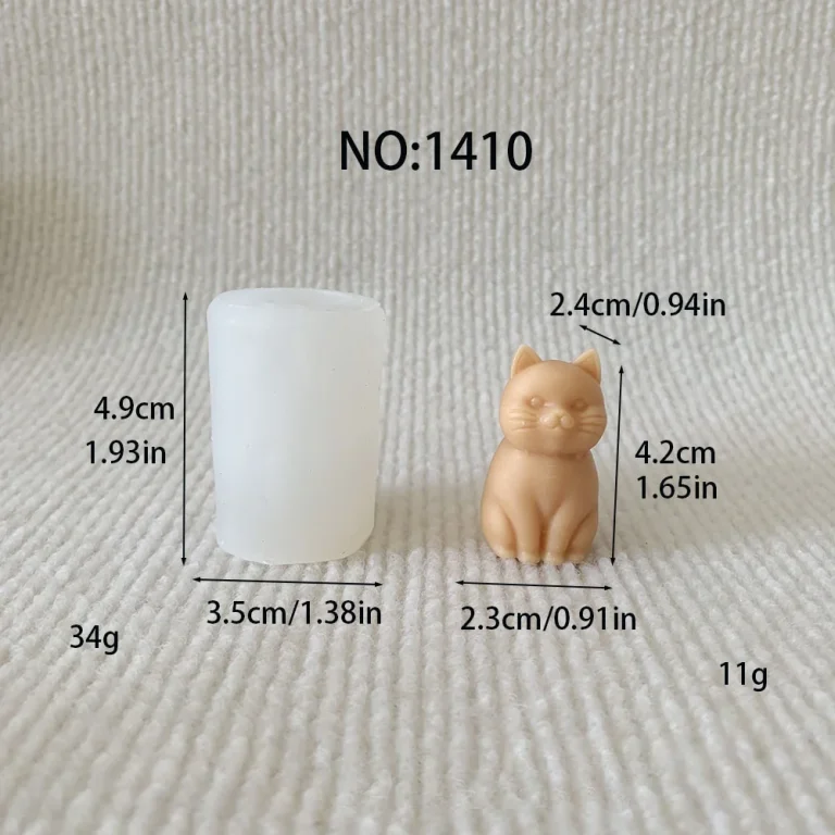 Sitting Sitting Cat Silicone Mold for Handmade Crafts 1410 silicone mold, 4.2×2.3×2.4cm finished size