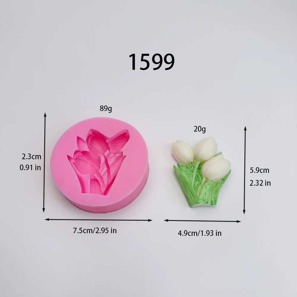 1599 - 郁金香花束硅胶模具