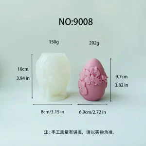 Decorative Silicone Mold for Candle, Soap and Resin 9008 silicone mold, 9.7×6.9cm finished size