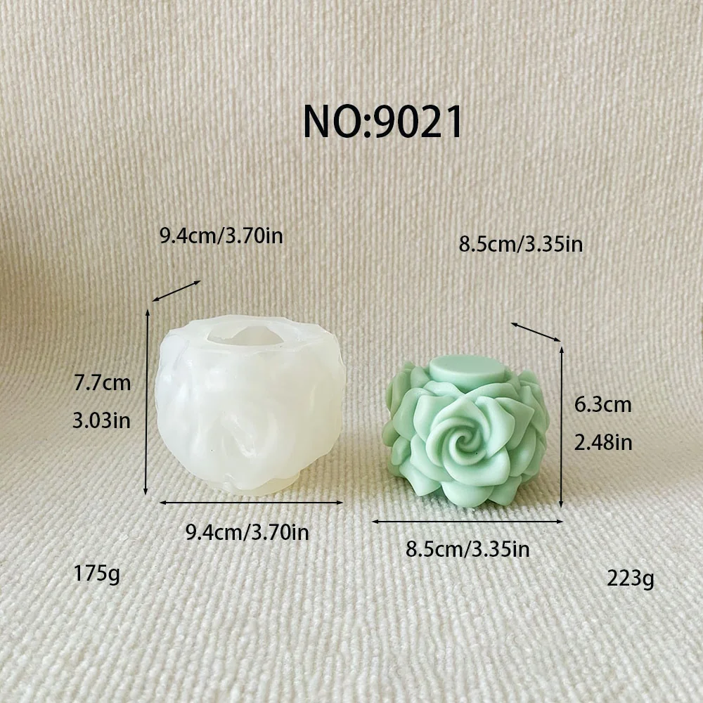9021 - 玫瑰花硅胶模具