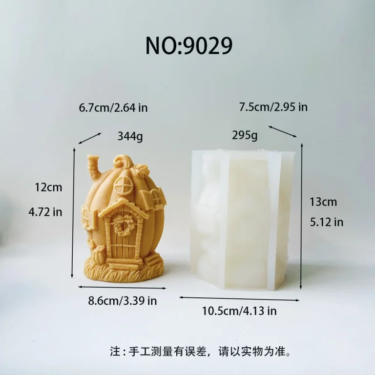 3D Pumpkin House Silicone Mold for Candle, Soap and Resin 9029 silicone mold, 6.7×8.6×12cm finished size