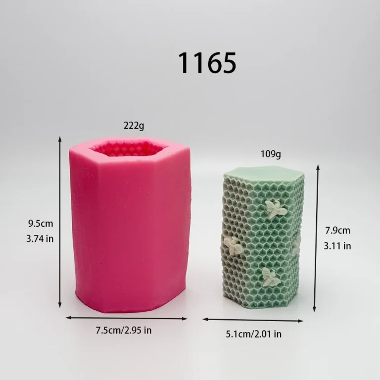 3D Honeycomb Bee Silicone Candle Mold 1165 silicone mold, 7.9×5.1cm finished size