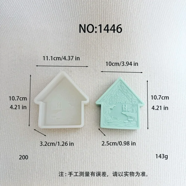 Cottage Silicone Mold for DIY Candle Making 1446 silicone mold, 10×10.7×2.5cm finished size