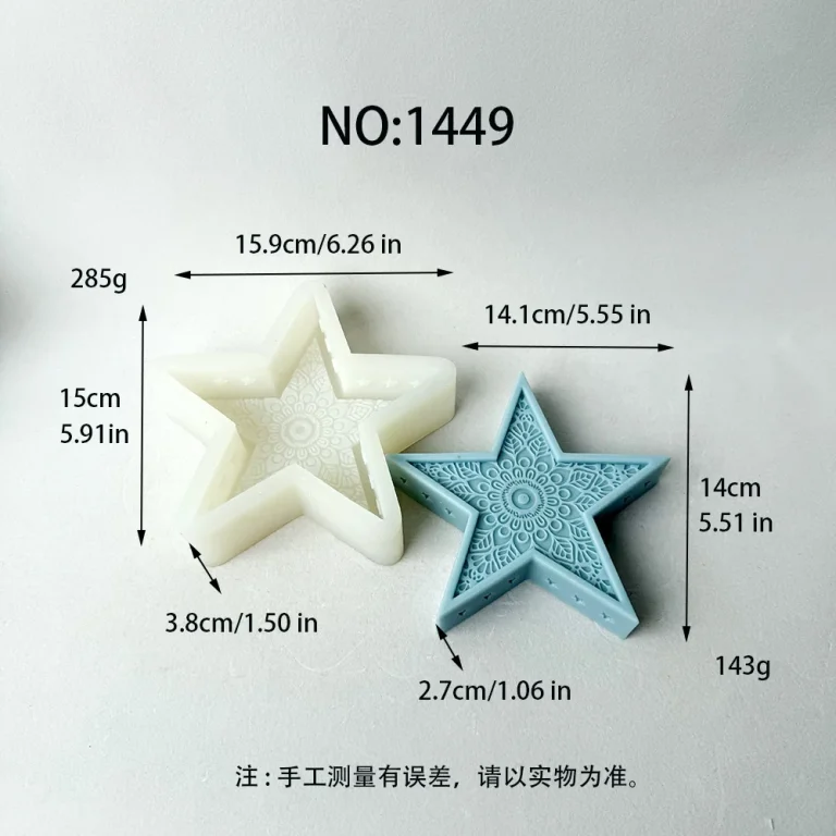 Star Mandala Silicone Mold for Handmade Crafts 1449 silicone mold, 14.1×14×2.7cm finished size