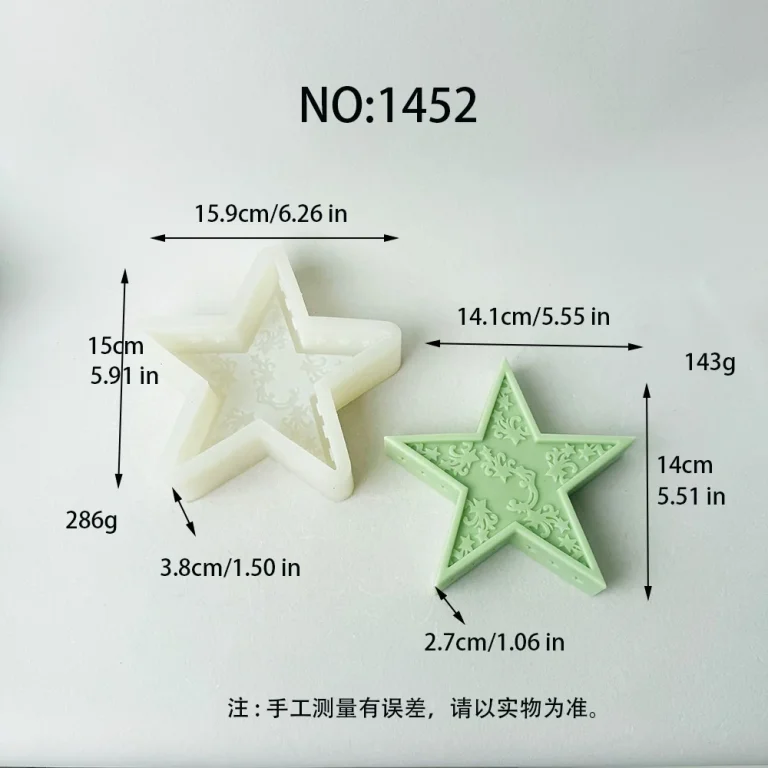 3D Star Silicone Candle Mold 1452 silicone mold, 14.1×14×2.7cm finished size