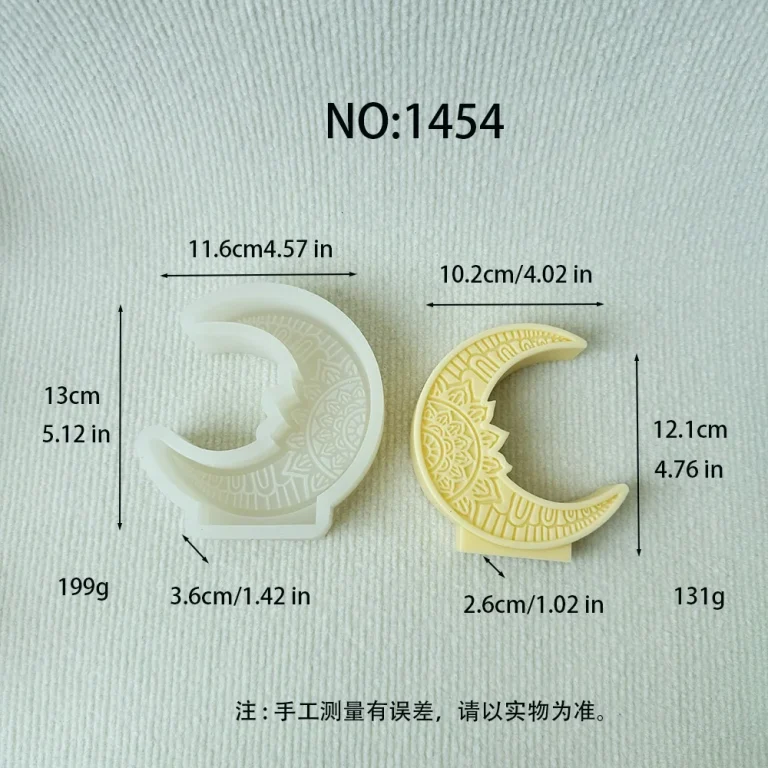 Flexible Mandala Moon Silicone Mold for Candle Making 1454 silicone mold, 12.1×10.2×2.6cm finished size