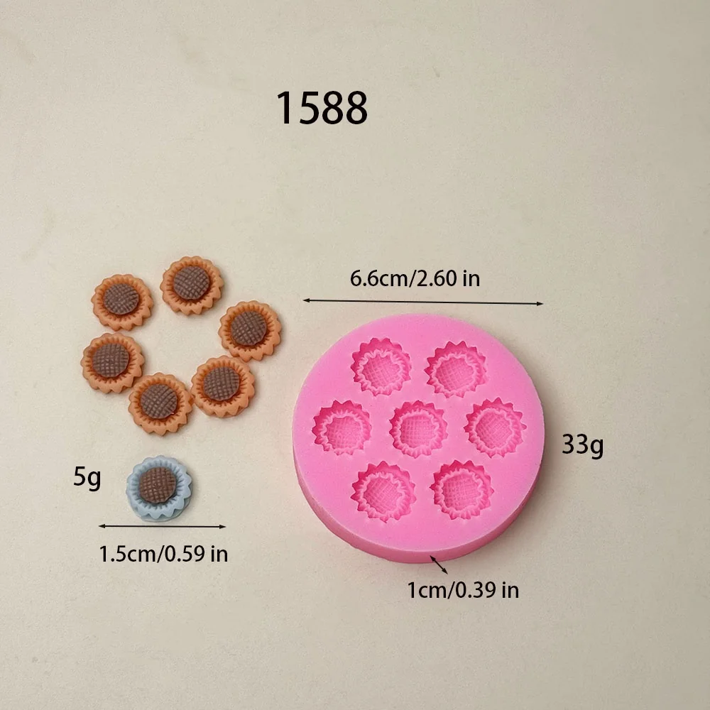 1588 - 花边花型小饼干硅胶模具
