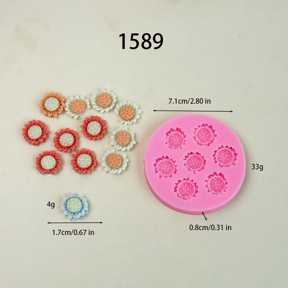 1589 - 向日葵小花硅胶模具