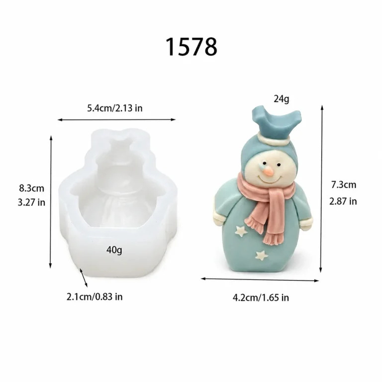 Snowman with Star Silicone Mold for DIY Candle Making 1578 silicone mold, 7.3×4.2cm finished size