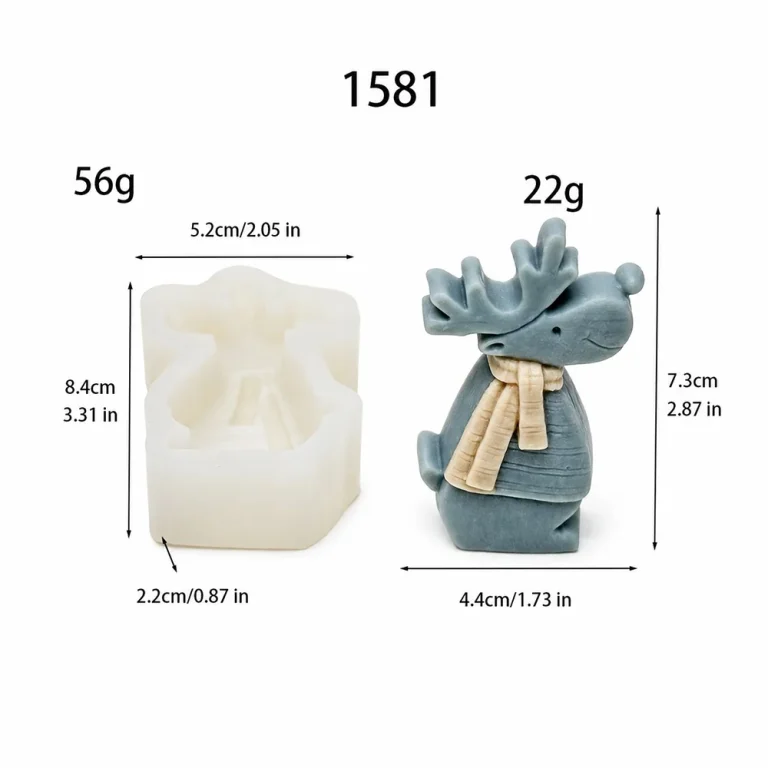 3D Scarf Reindeer with Reindeer Silicone Mold 1581 silicone mold, 4.4×7.3cm finished size