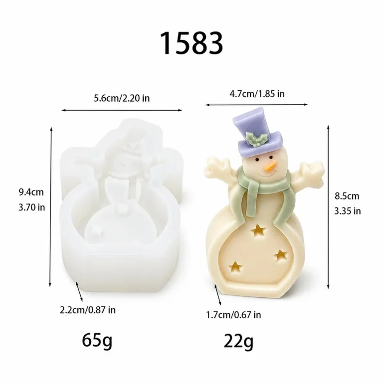 Snowman Silicone Mold for Candle, Soap and Resin 1583 silicone mold, 8.5×4.7×1.7cm finished size