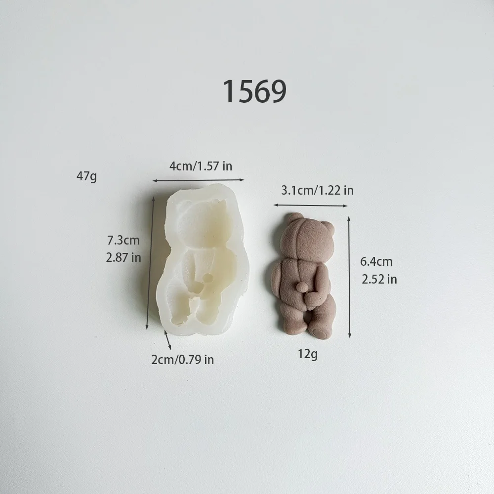 1569 - 坐姿泰迪熊硅胶模具