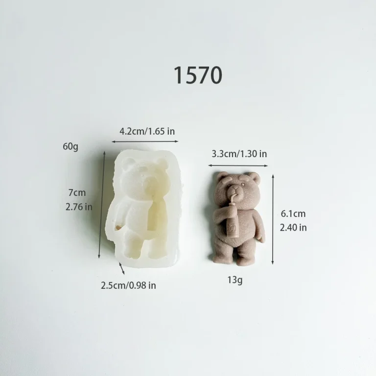 Standing Bear Silicone Mold for DIY Candle Making 1570 silicone mold, 6.1×3.3cm finished size