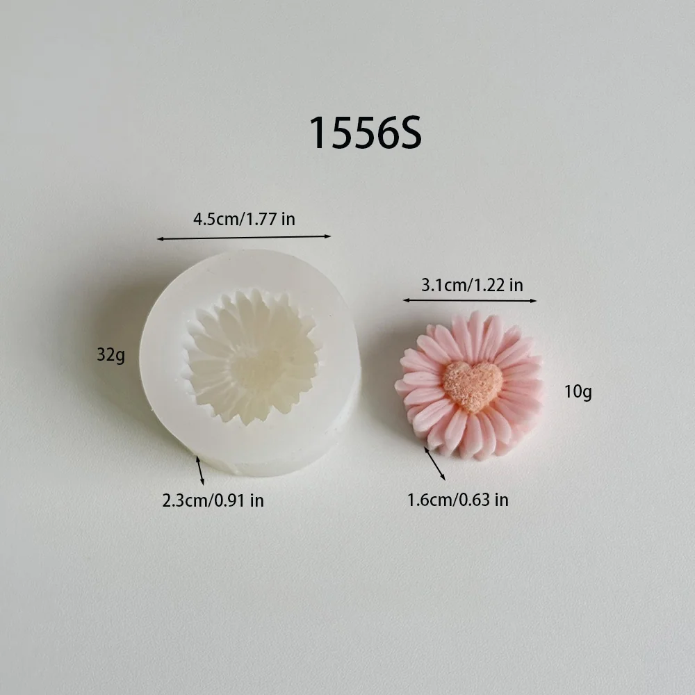 1556S - 心花心小雏菊硅胶模具