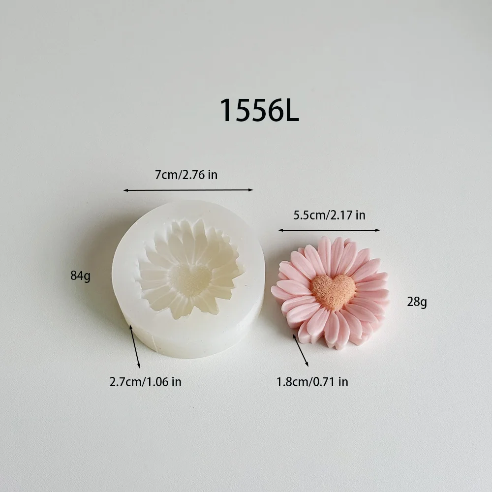 1556L - 心花心小雏菊硅胶模具