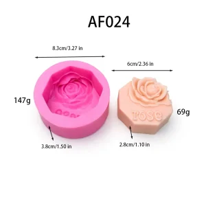 Rose Silicone Candle Making Mold AF024 silicone mold, 6×2.8cm finished size