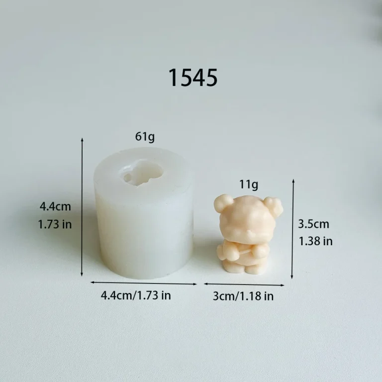 Sitting Bear Silicone Mold for Candle, Soap and Resin 1545 silicone mold, 3×3.5cm finished size
