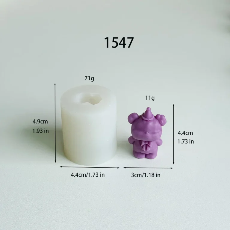 Standing Party Hat Bear Silicone Candle Making Mold 1547 silicone mold, 3×4.4cm finished size