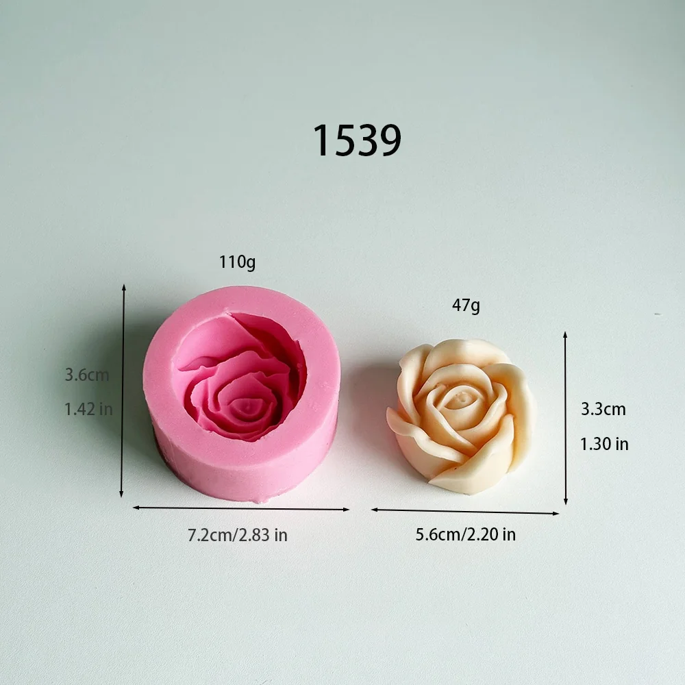 1539 - 立体玫瑰花/3DRose硅胶模具