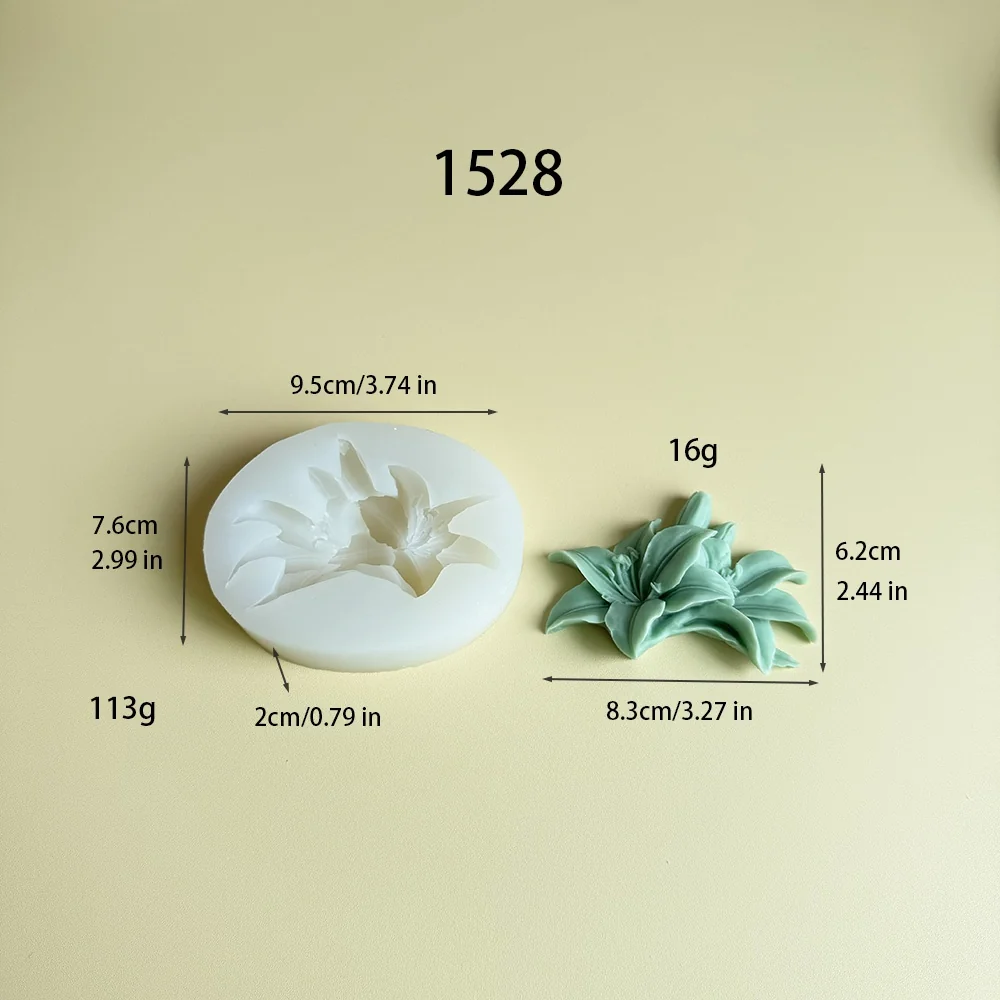 1528 - 双连体百合花硅胶模具