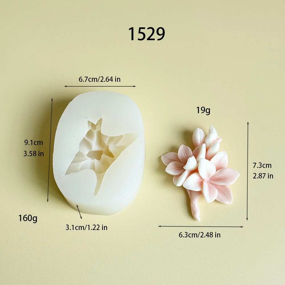 1529 - 玉兰花花簇硅胶模具