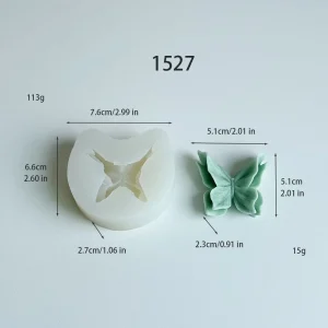 3D Double-Layer Butterfly Silicone Candle Mold silicone mold, 2.3cm finished size