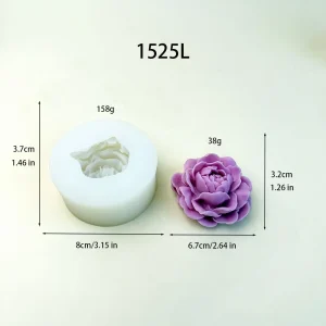 3d peony silicone candle mold