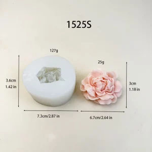 3d peony silicone mold for wax soap and resin casting