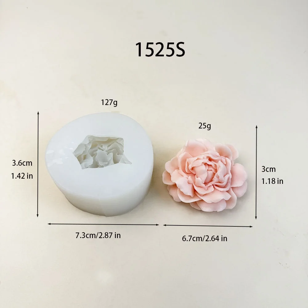 1525S - 牡丹花硅胶模具