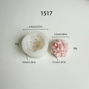 3D Carnation Silicone Mold for DIY Candle Making 1517 silicone mold, 5.3×3.1cm finished size