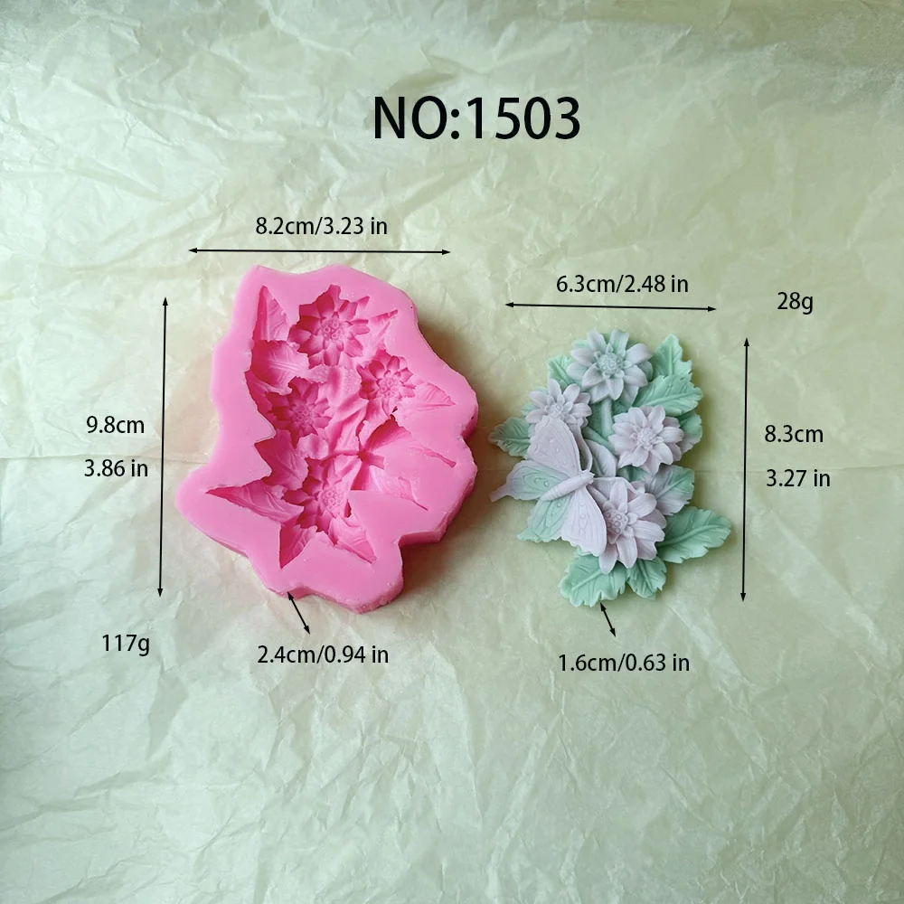 1503 - 花朵蝴蝶组合模具